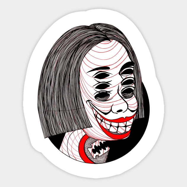 Creepy Stare Sticker by FUN ART